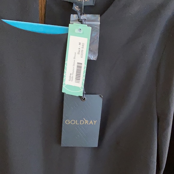 2/$20🌻 NWT gorgeous Goldray Nellin flounce sleeve  blouse - Picture 3 of 9